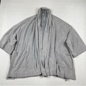 Free People Sweater Womens M/L Medium Large Gray Open Cardigan Lounge Relax Cozy